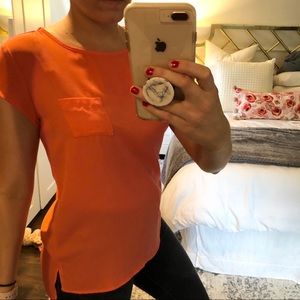 Coral cap sleeve tee